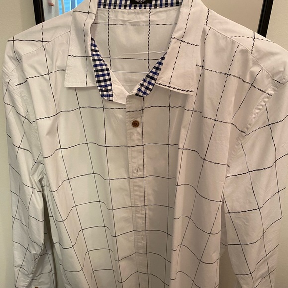 Other - COOFANDY Mens Button Down Dress Shirt White with Black Stripes XL